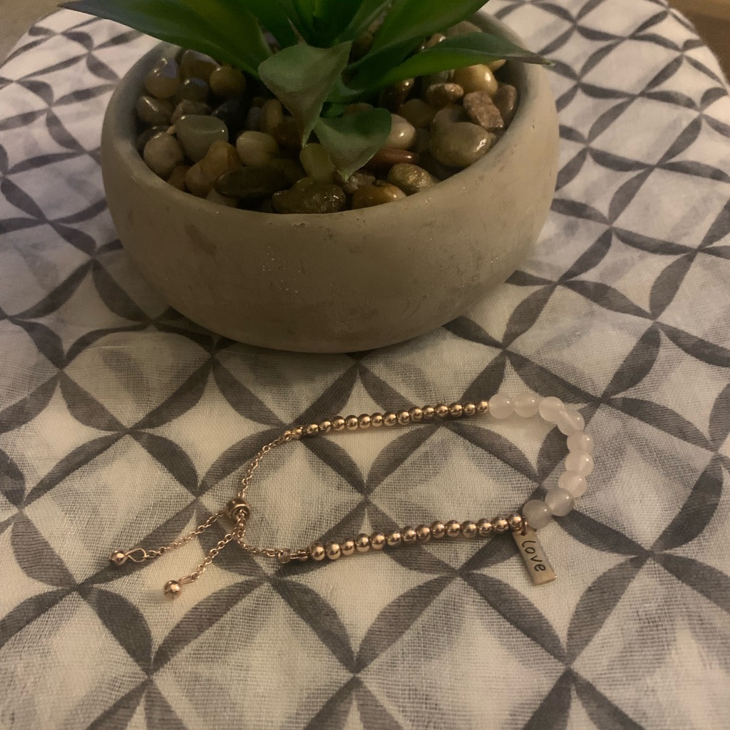 Rose Quartz Beaded Bracelet 8$